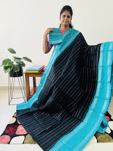 Sungadi cotton(BLACK WITH BLUE)