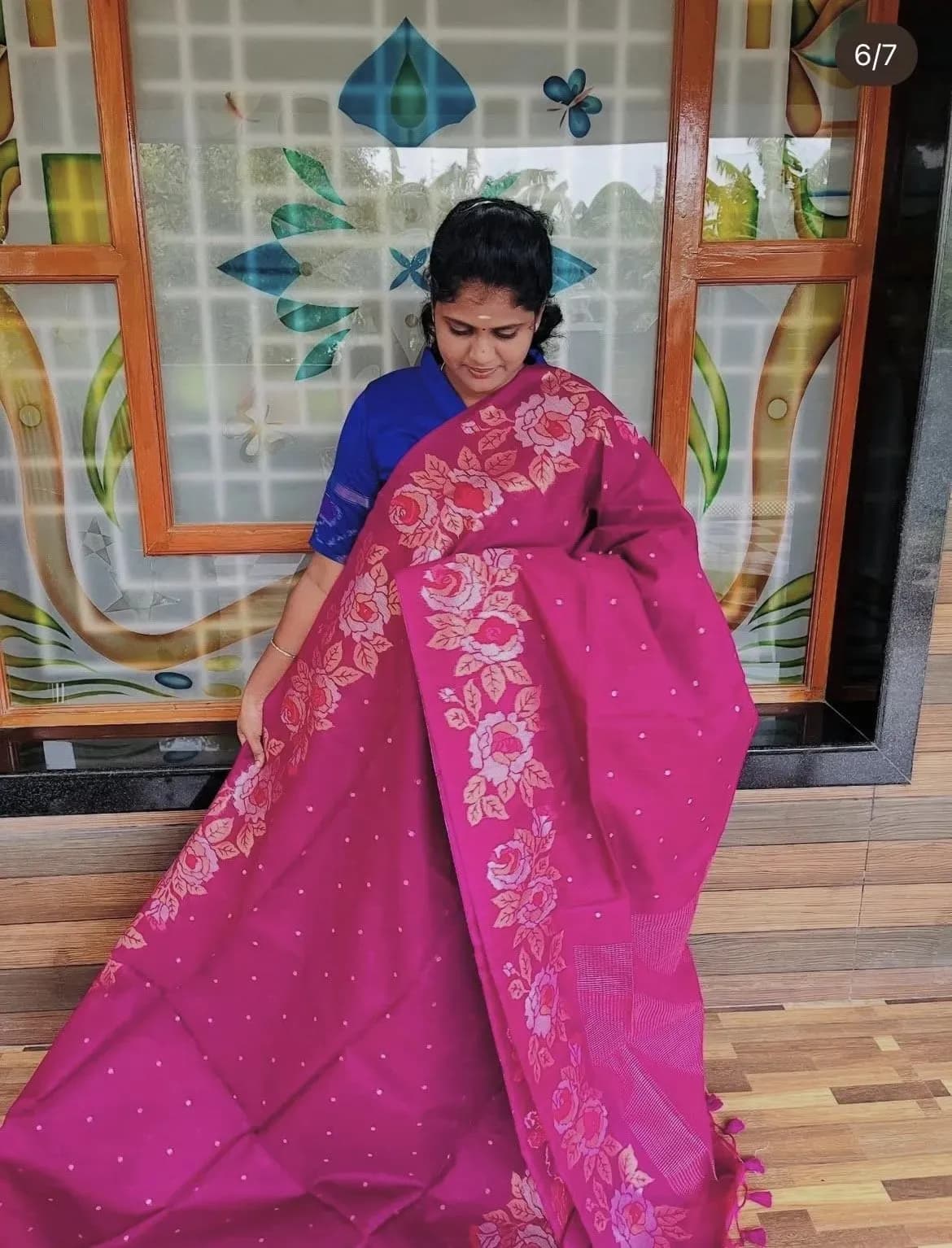 Jamdani silk(VIOLET) - Image 3