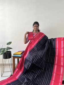 Sungadi cotton(BLACK WITH RED)