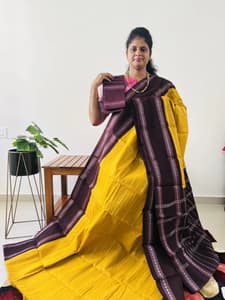 Sungadi cotton(MUSTARD WITH BROWN)