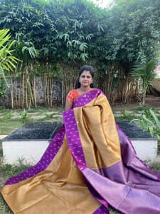 semi silk(GOLDEN WITH PURPLE)