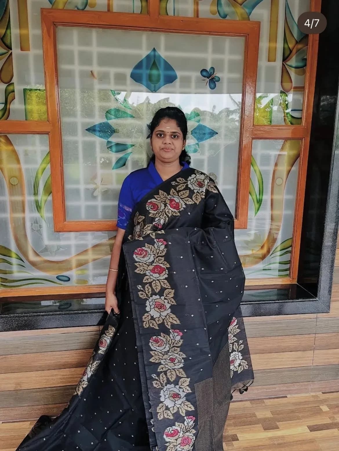 Jamdani silk(BLACK) - Image 1