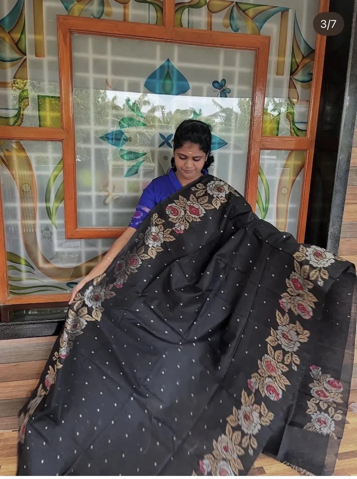 Jamdani silk(BLACK) - Image 2