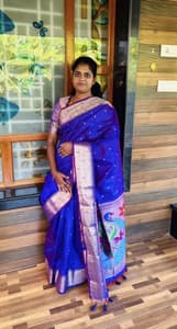 polka dots with temple border(ROYAL BLUE)