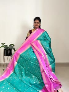 katan silk(BLUE WITH LILAC)