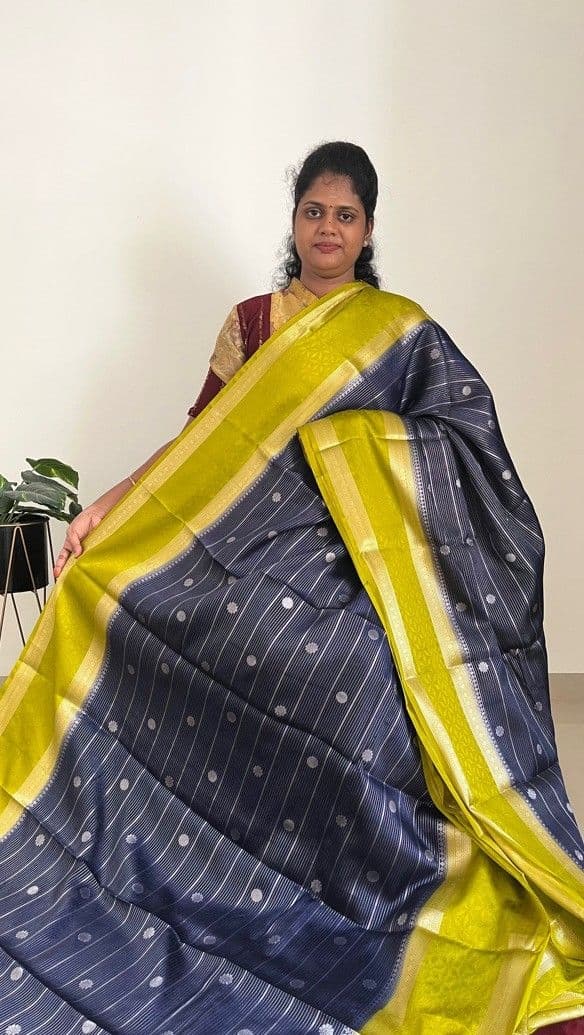 GREY WITH MEHANDHI GREEN