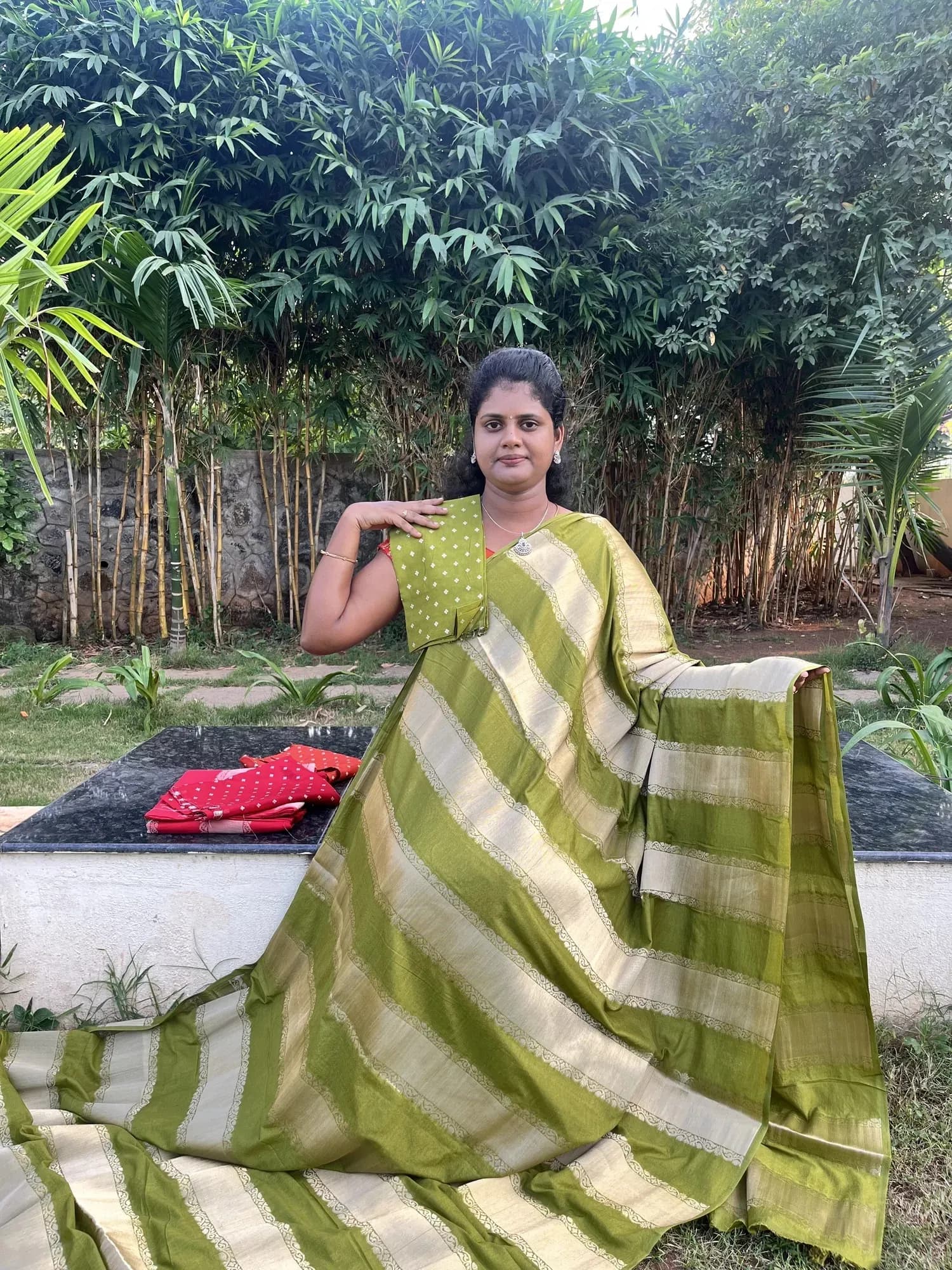 viscouse georgette(APPLE GREEN) - Image 3