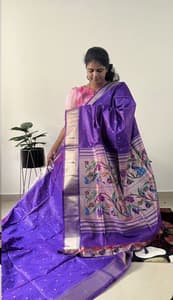 polka dots with tissue blouse(Royal blue)