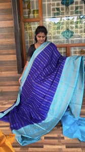 banarasi chiniya silk(PEPSIBLUE WITH ICEBLUE)