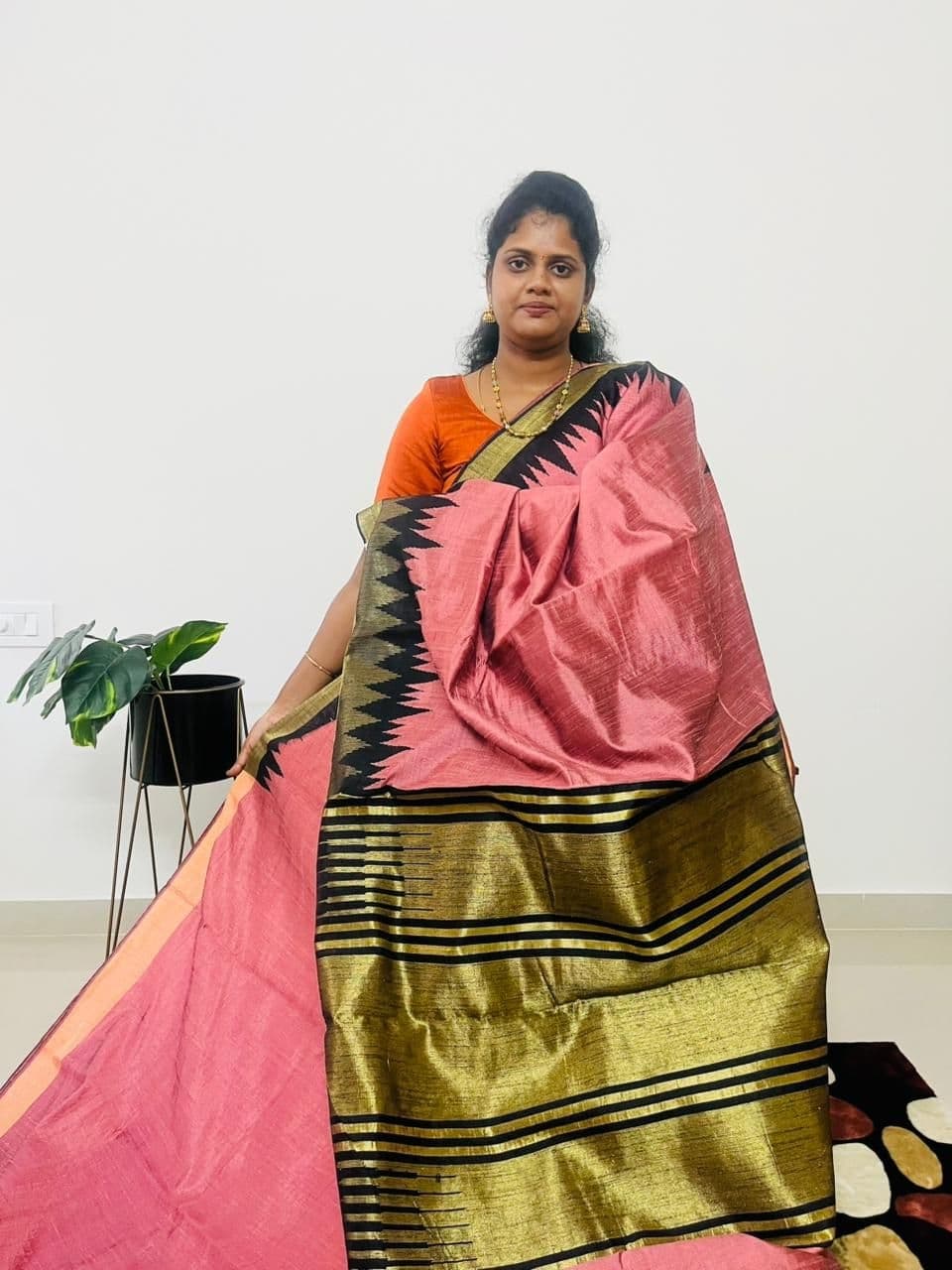 Pure Rawsilk(ONION PINK WITH BLACK) - Image 2