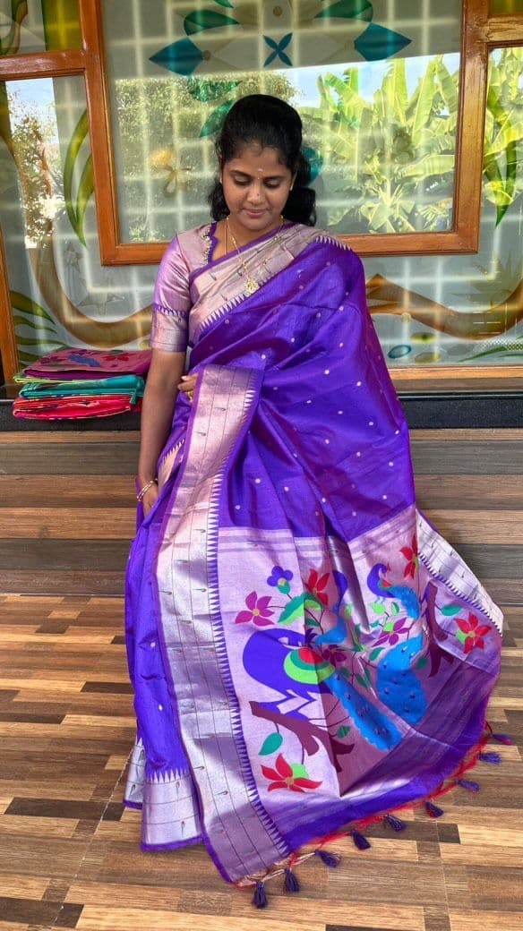 polka dots with temple border(ROYAL BLUE) - Image 2