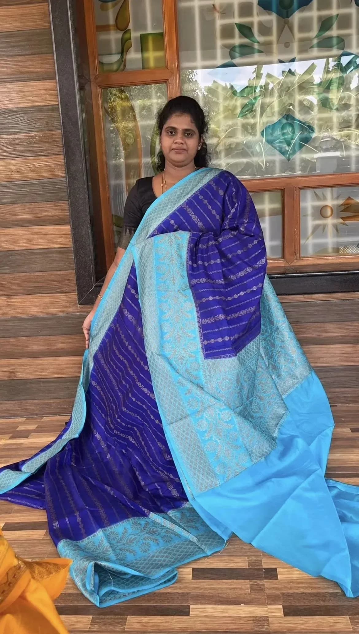 banarasi chiniya silk(PEPSIBLUE WITH ICEBLUE) - Image 2