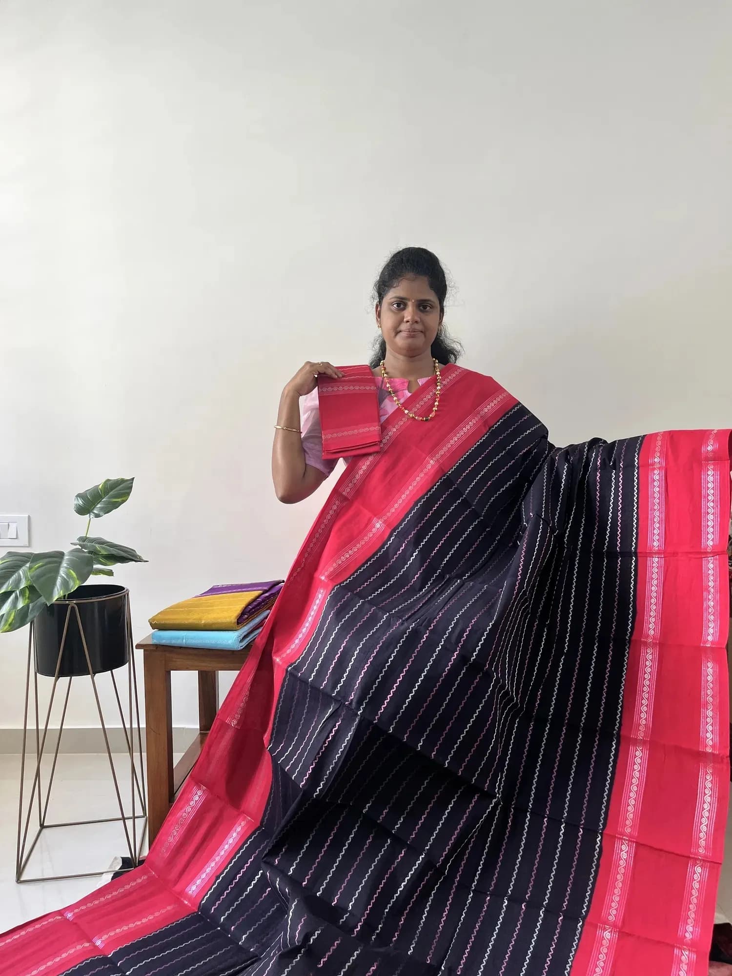 Sungadi cotton(BLACK WITH RED) - Image 3