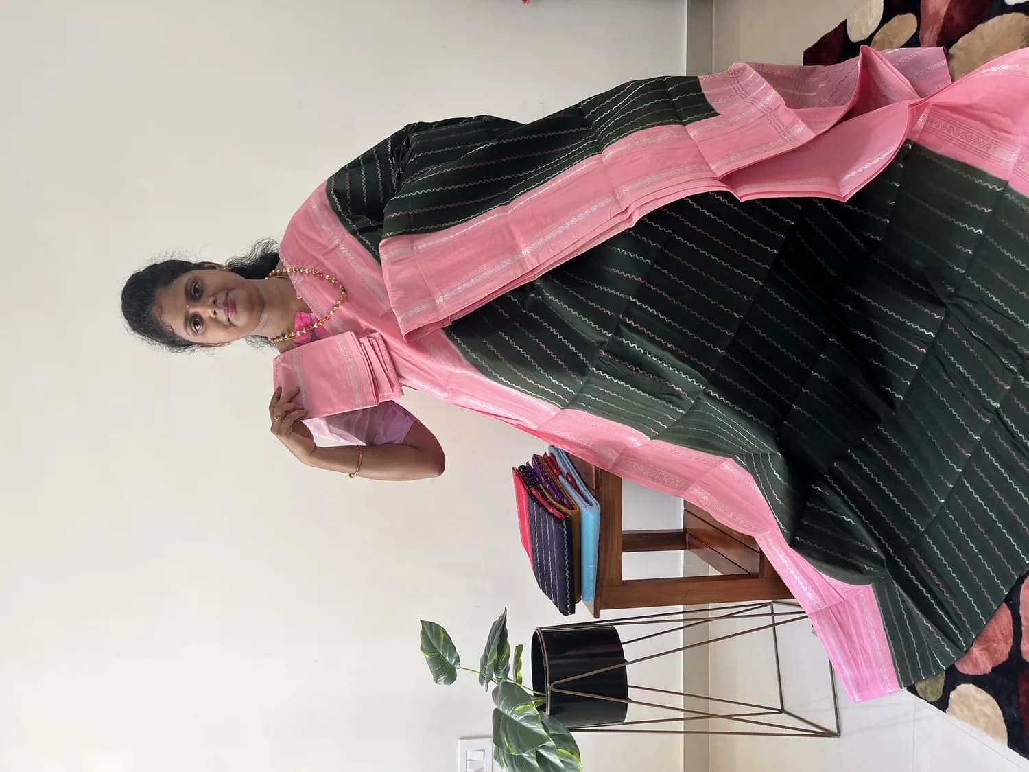 OLIVE GREEN WITH PINK